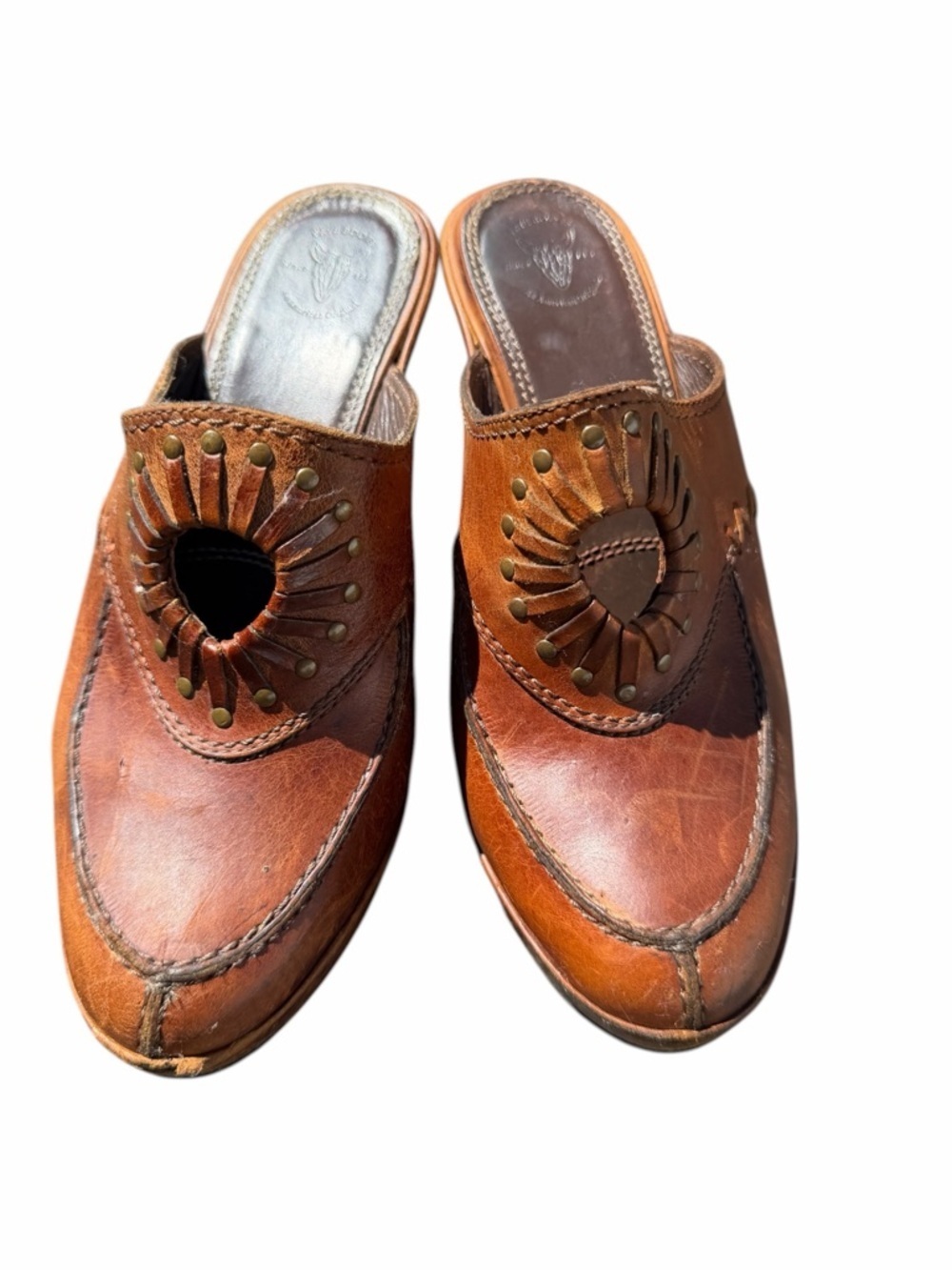 Frye  Leather western distressed mules 6.5 - Picture 2 of 9